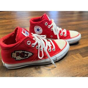 Converse Madison mid sneakers.  KC Chiefs 87 Swiftie blinged out.  Women's sz 5